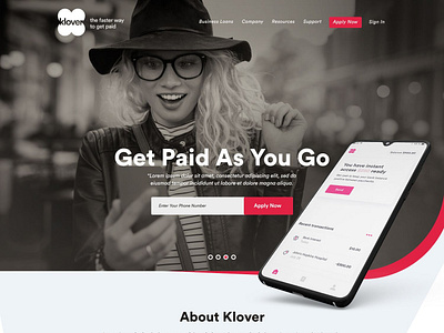Klover business corporate design design illustration klover ui web web design website