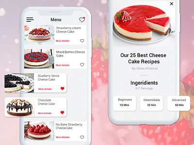 Recipes App UI app design graphics design illustration photoshop recipe app ui ux