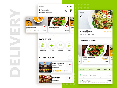 Food Delivery App app app design delivery design food order photoshop restaraunt typography ui user ux vector