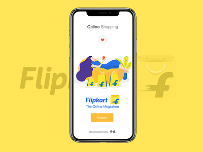 Flibkart Mobile illustration color design illustration illustrator pangolin typography vector art website yellow