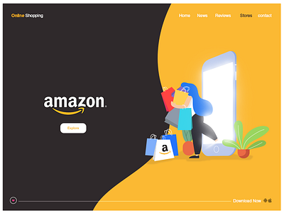 Amazon illustration Website color design graphic design illustration illustrator pangolin typography vector art website yellow