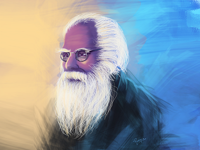 Happy Birthday Thanthai Periyar color design digital digital painting digital painting illustration illustrator painting photoshop typography yellow