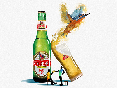K 36dayoftype beer art bird illustration kingfisher photoshop typography