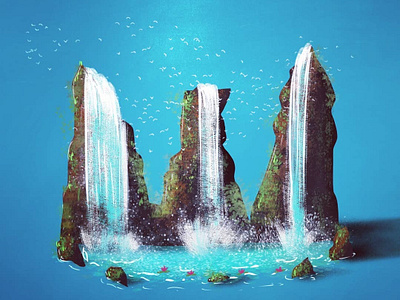 W 36dayoftype design illustration illustrator photoshop typography water waterfall waterfalls website