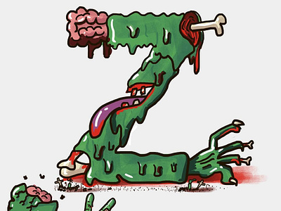 Z 36dayoftype design illustration illustrator typography zombi zombies