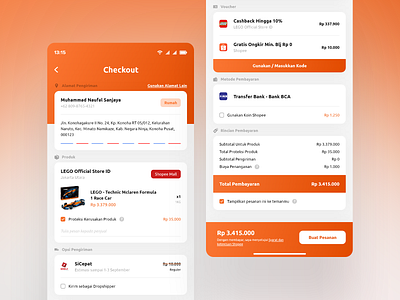 Shopee Checkout Page Redesign | App UI/UX appdesign appinspiration design ecommerce inspiration shopee simple ui uiux ux webdesign