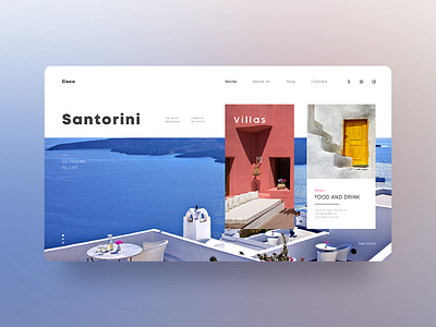 Coco Travel | Web Design beautiful colorful santorini simple travelwebsite ui uiux ux webdesign webinspiration