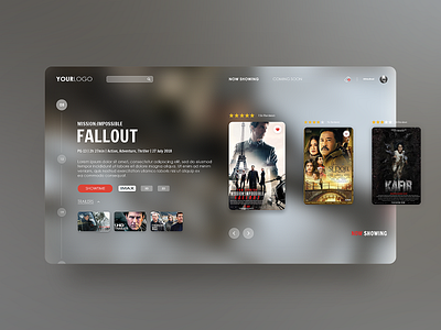 Movies Online Ticket Booking | Web Design blurry booking movies simple tickets ui uiux ux webdesign webinspiration