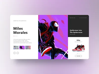 Spider-Man: Into the Spider-Verse | Web Design ecommerce nike simple spiderman spidermanintothespiderverse ui uiux ux webdesign webinspiration