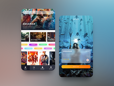 Andromeda Watch Movies & TV Shows Online | App UI/UX appdesign appinspiration colorful gradient movies streaming tvshows ui uiux ux