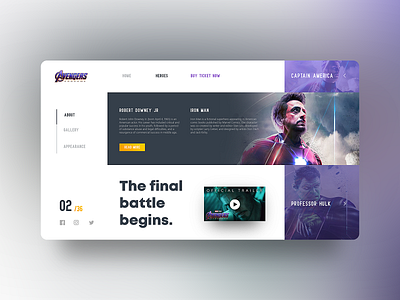 Avengers: Endgame | Web Design