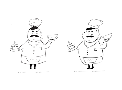Chef character drawing illustraion wacom