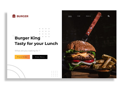 Landing Page Burger app burger burgerking design food food ui landing page design landing page food landing page ui landing pages ui ui design ux ui web web design webdesign website