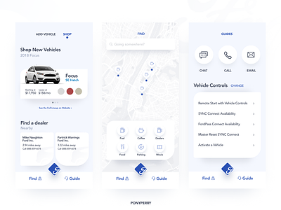 FordPass Redesign - Part 2 app blue cars clean ford ford app ford pass fordpass interface redesign redesigned ui ui interface ux vehicle vehicle app