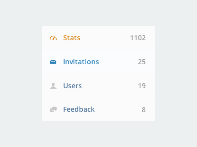 Admin Navigation ui ux navigation flat
