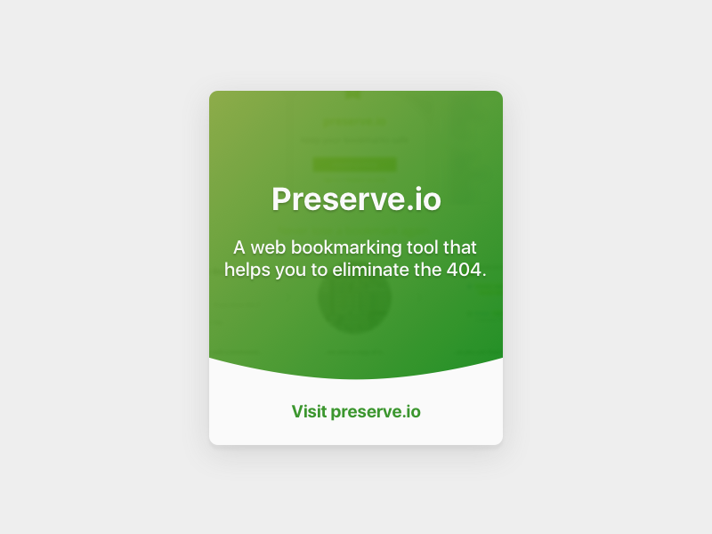Preserve project card visual design visual web interface ui