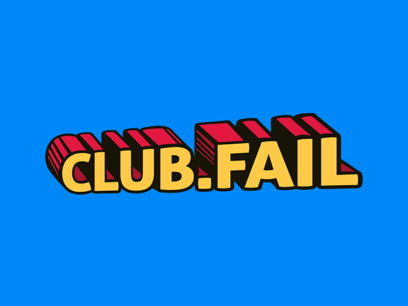 club.fail logo comic branding brand logo