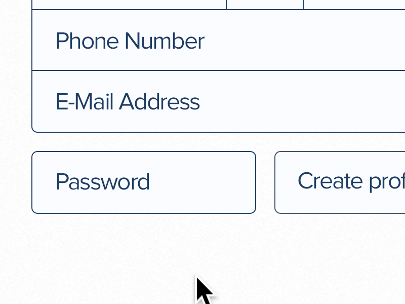 Password Confirmation UI form password ui