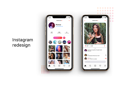 Instagram redesign clean concept design flat instagram instagram post interface ios mobile modern profile profile design profile page ui uidesign uiux