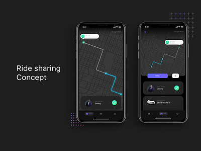 Ride sharing Concept concept dailyui design graphic design graphicdesign ios map maps modern ui uidesign userinterface ux