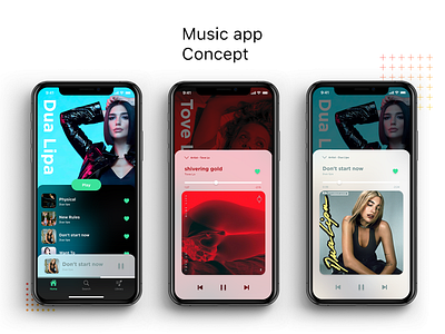 Music App Concept concept dailyui design graphicdesign ios mobile modern music music app music player player spotify ui uidesign uiux
