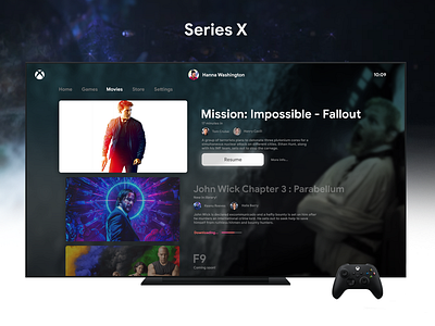 Xbox Series X - Movies concept dailyui design graphicdesign modern movie movie app movies movies app tv ui uidesign uiux xbox