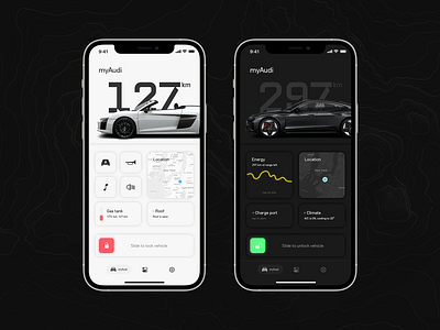 myAudi Concept app audi audi app car concept dailyui design mobile modern myaudi ui uidesign uiux vehicle