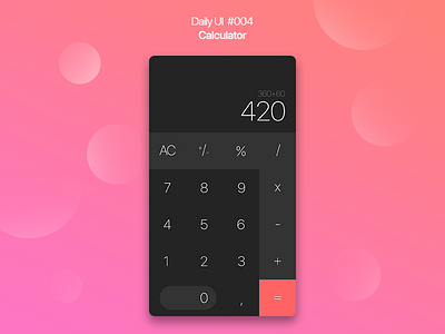 Daily UI 004 Calculator 004 calculator dailyui