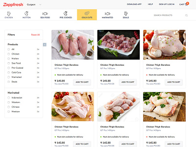 Order online meat category branding typogaphy ui design ux web