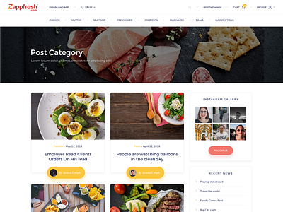 Online meat order blog section for offers & deals animation branding design icon illustration typogaphy ui ui design ux vector web