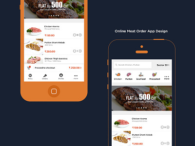 Online Meat Order App Design branding design typogaphy ux