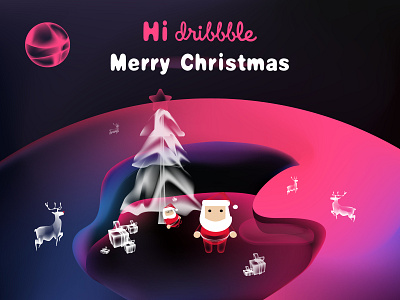 Hi Dribbble! design first hi dribbble hidribbble illustration merry christmas merrychristmas vector