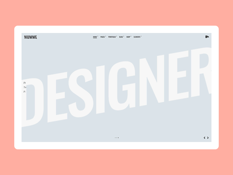 Humme - Design Portfolio Theme agency clean colors creative design home homepage slider ui ux web web design wordpress
