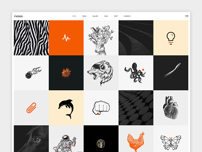 Fuego agency clean colors creative design digital home homepage illustration portfolio ui ux web web design wordpress