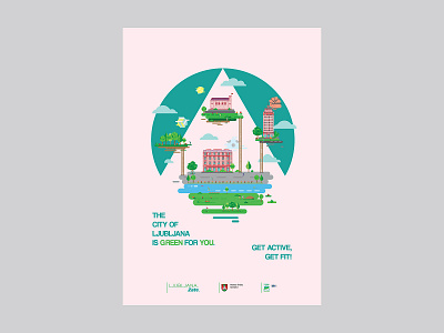 Ljubljana city clean colors creative design digital graphic design illustration illustrator ljubljana poster design typography vector