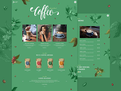 Coffee shop clean coffee coffee shop coffeeshop colors creative design digital green home homepage ui ux web web design website website design wordpress