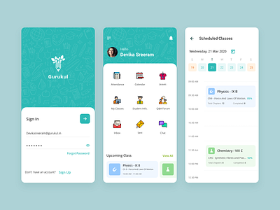 Post Login Screens For Teachers concept design design elearning mobile app mobile design nidhin vm school app ui uidesign uiux user experience userinterface