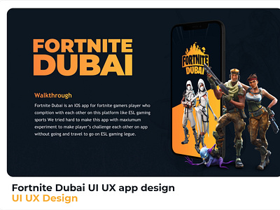 Fortnite Dubai UI | UX IOS App Design