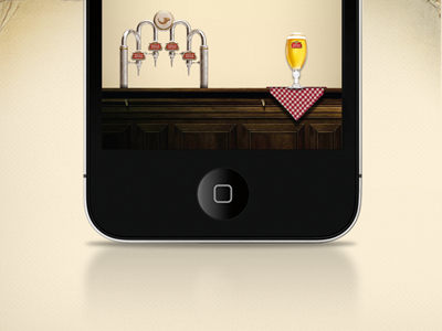 Le Bar app bar beer home homescreen interface iphone lager mobile pub stella ui