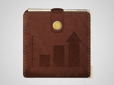 Wallet Icon android app bank brown finance graph icon leather money notes texture wallet