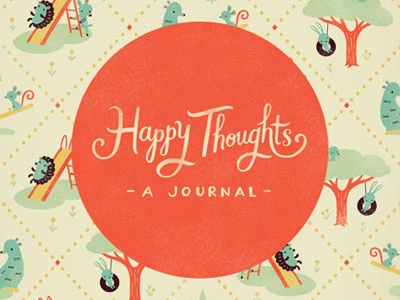 Happy Thoughts bear bunnies cute global talent search handlettering hedgehog journal lilla rogers nostalgia pattern playground tire swing