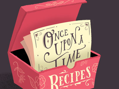 Writing Recipes handlettering illustration recipe box victorian vintage