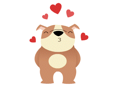 Ferdinand the Bulldog animation bulldog dog gif imo.im kiss love valentines day