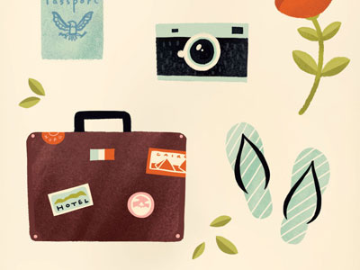 Bon Voyage greeting card bon voyage travel texture web illustration icons