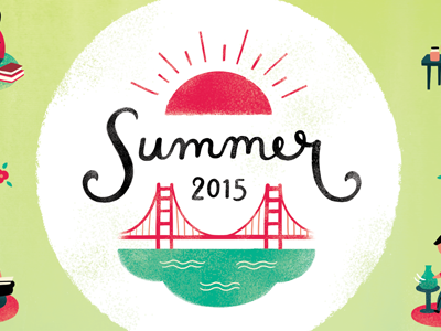 JCC SF Summer Guide golden gate bridge jcc jewish community center lettering magazine cover san francisco summer