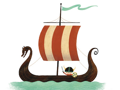 Viking Baby baby baby shower dragon illustration norse norway sailing sea ship viking