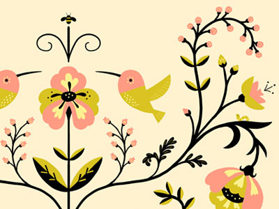 Pears and hummingbirds bees floral hummingbird pear scandinavian