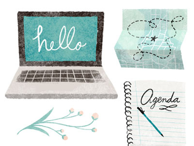 Select Icons business calligraphy creative icons illustration laptop lettering map office paper pencils tools