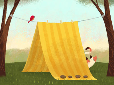 DIY Garden Den Part 1 adventure advertising camping children diy illustration kids narrative outside spot series story tent