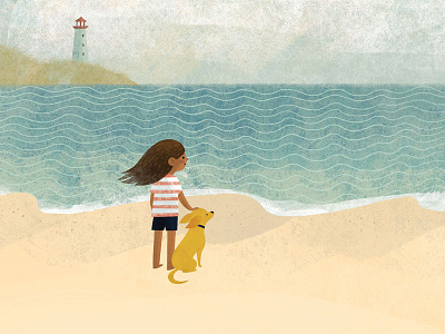 Ocean children childrens book coast dog illustration lighthouse maine nautical ocean